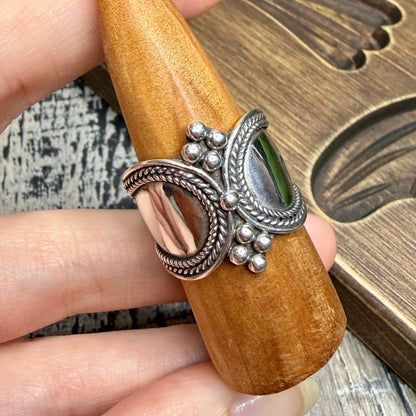 Beautiful Chunky Dotted & Woven Sterling Silver Ring size U
