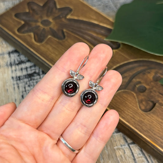 Stunning Sterling Silver Designer Pomegranate Hook Earrings