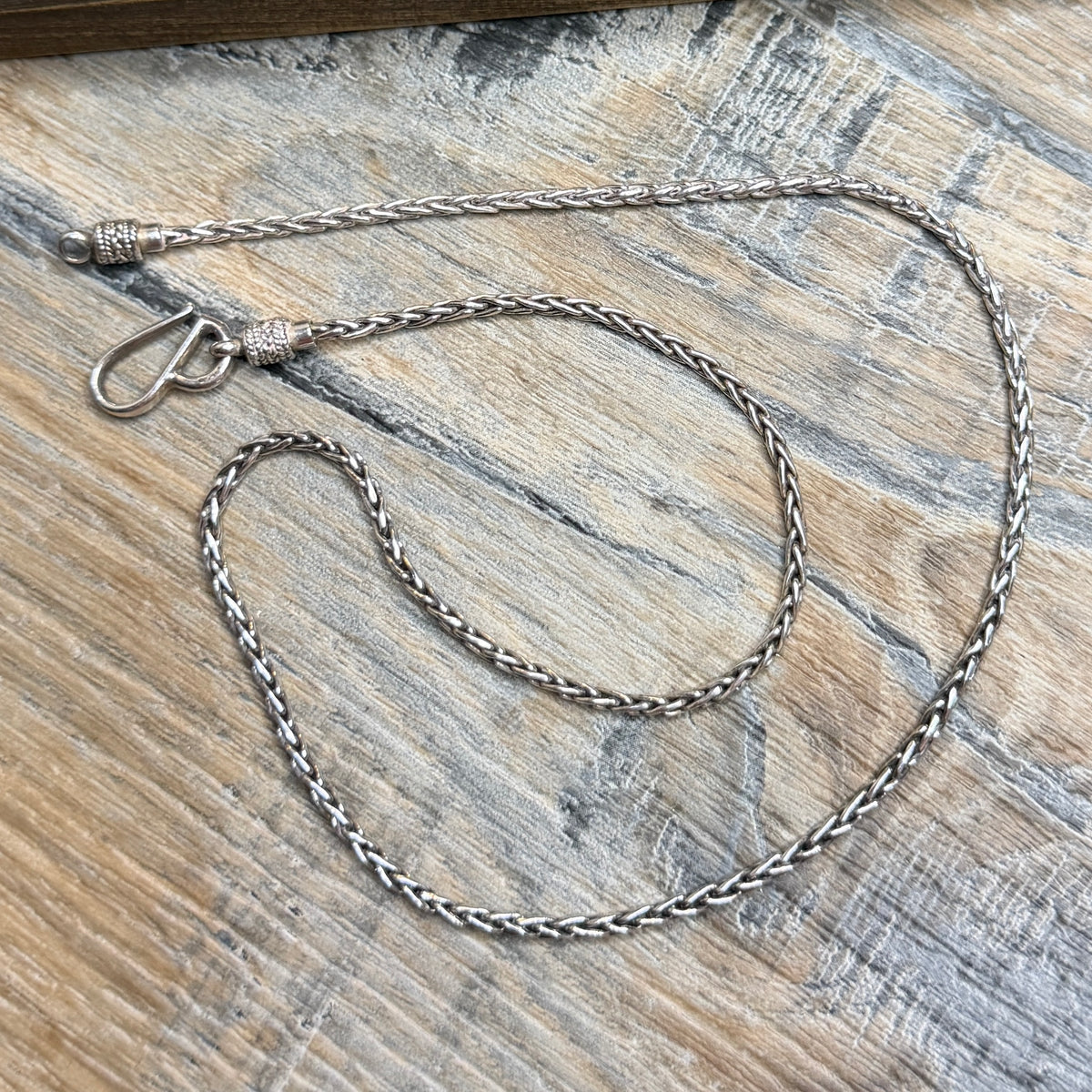 Sterling Silver Wheat / Foxtail Bali Chain 18 Inch Length