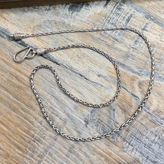 Sterling Silver Wheat / Foxtail Bali Chain 18 Inch Length