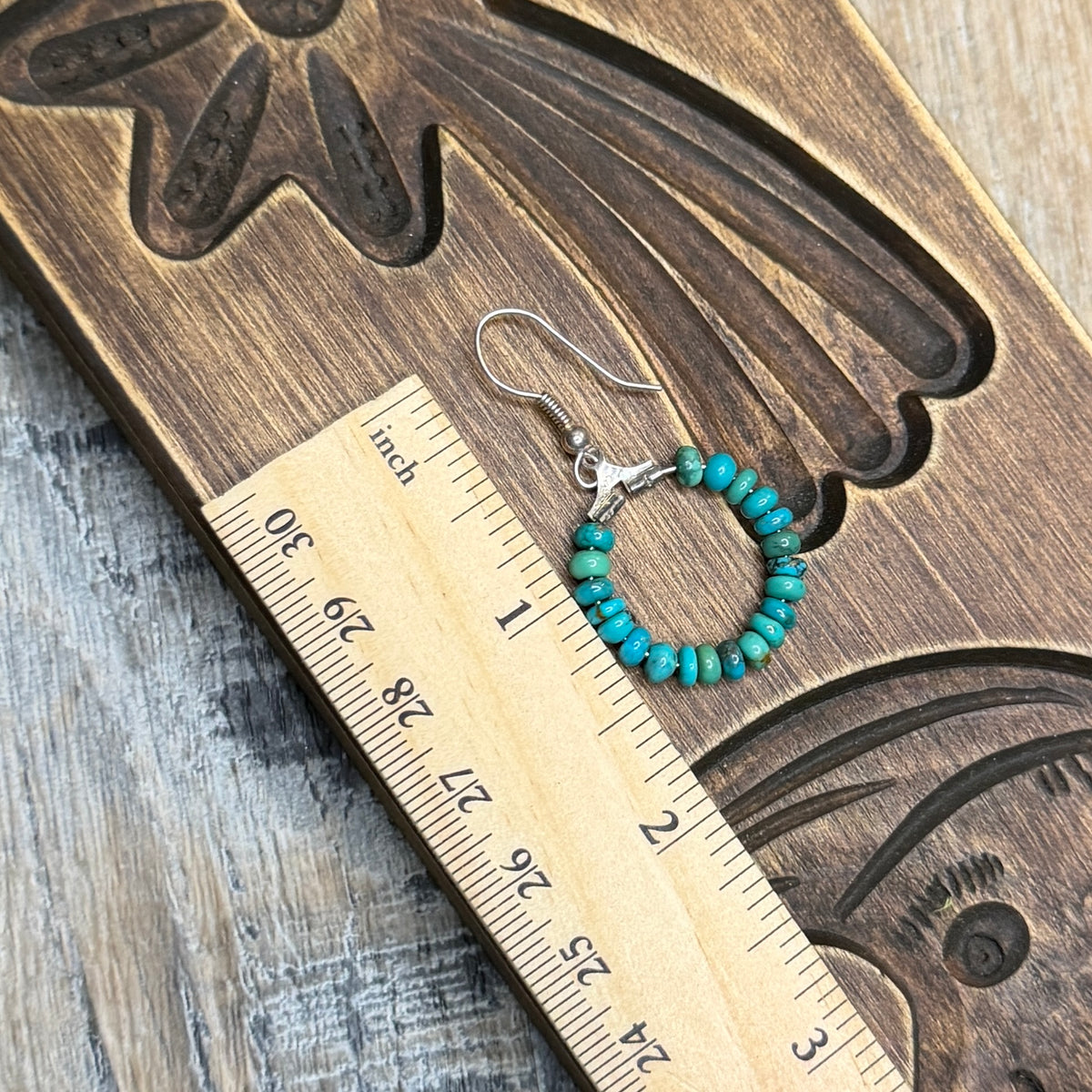 Beautiful Sterling Silver Turquoise Beaded Statement Earrings