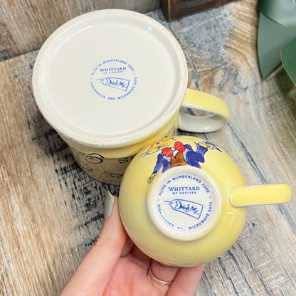 Whimsy Alice In Wonderland Whittard of Chelsea Coffee Mug and Espresso Cup Set of 2