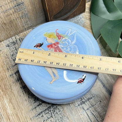 Whimsy Handmade Fairy / Insect Ceramic Keepsake Trinket Box
