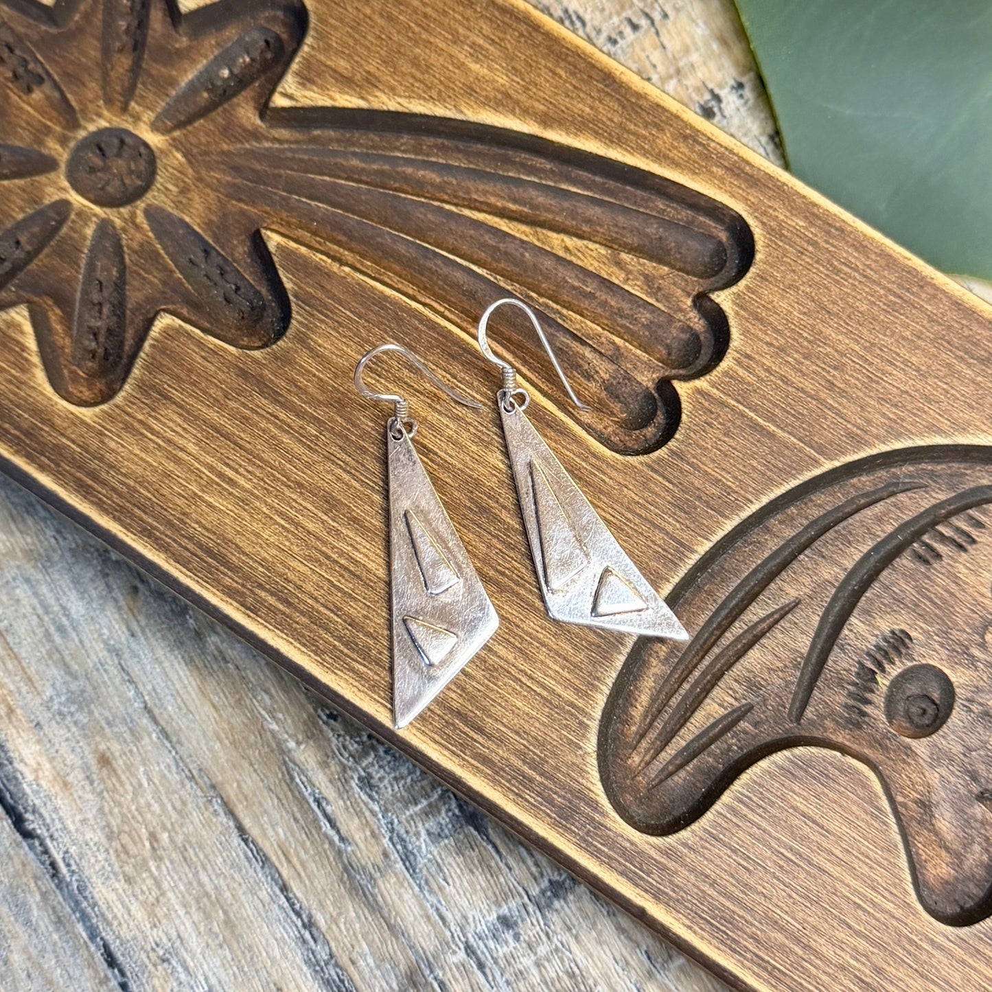 Dreamy Abstract Sterling Silver Shape Artisan Earrings