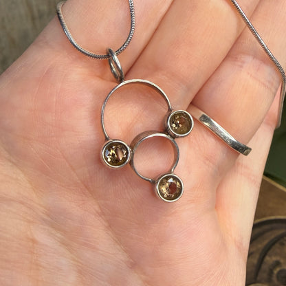 Scandi Sterling Silver Kultaseppa Salovaara Finland Modernist Pendant Necklace