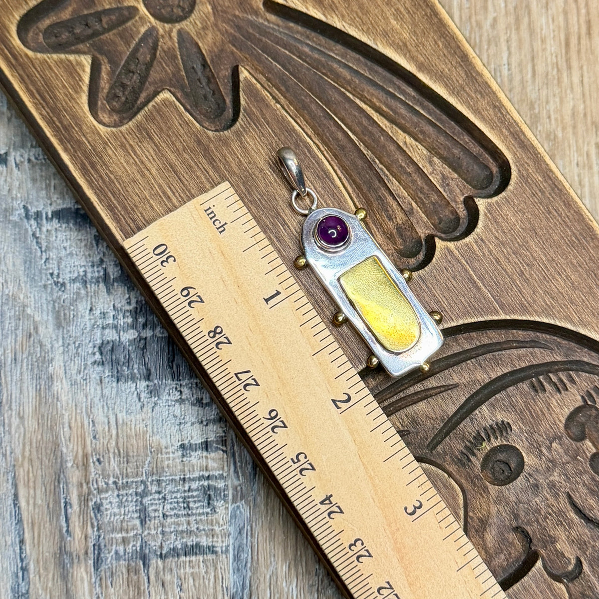 Whimsy Sterling Silver Artisan Made Amethyst Pendant