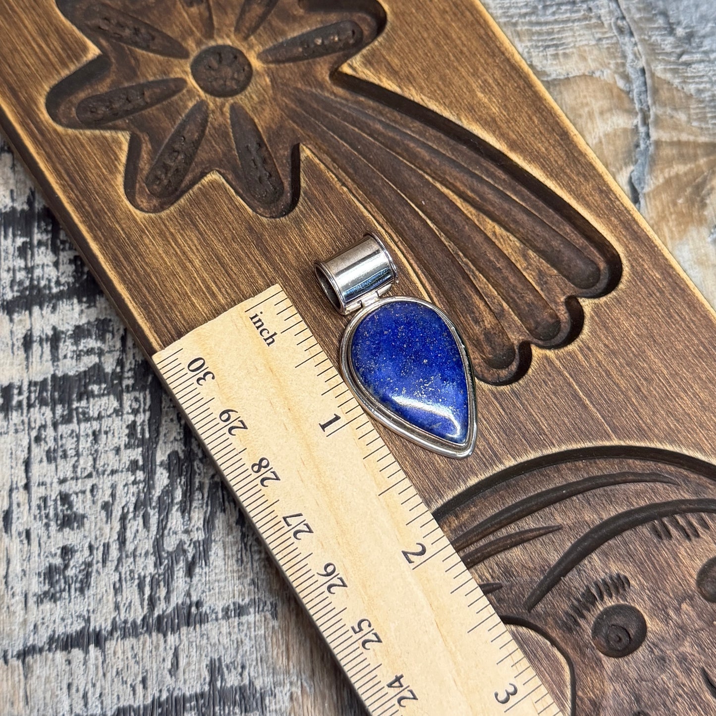 Chunky Sterling Silver Articulated Lapis Lazuli Pendant