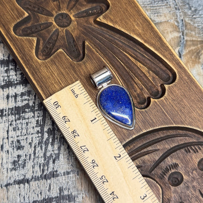 Chunky Sterling Silver Articulated Lapis Lazuli Pendant