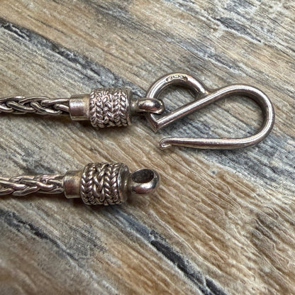Sterling Silver Wheat / Foxtail Bali Chain 18 Inch Length
