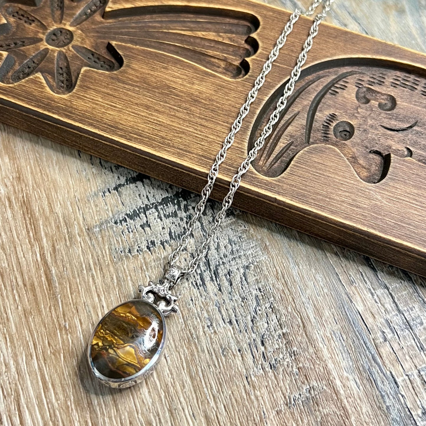 Vintage David Scott Walker Sheffield 1985 Hallmark Heavy Double Fob Pendant Necklace
