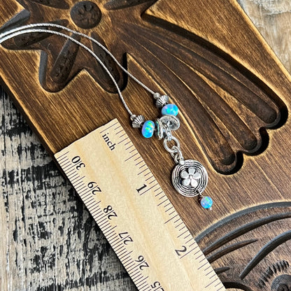 Dreamy Sterling Silver Opal Daisy Beaded Necklace