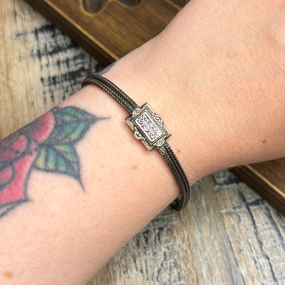 Beautiful Victoriana Style Low Grade and Sterling Silver Woven Bracelet