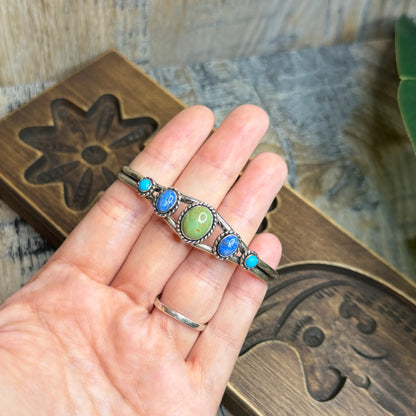 Dreamy Native Quoc QT Sterling Silver Turquoise Cuff Bangle