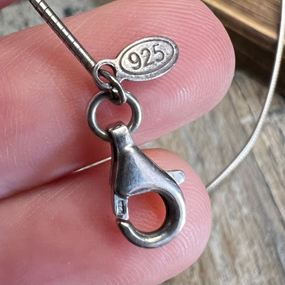 Chunky Sterling Silver Turquoise Modernist Pendant Necklace