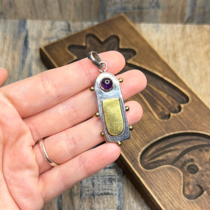 Whimsy Sterling Silver Artisan Made Amethyst Pendant